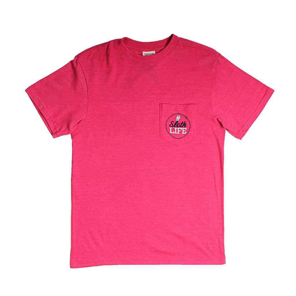 Current Mood Sloth Life Short Sleeve Pocket Tee in Heather Red by Jadelynn Brooke - Country Club Prep