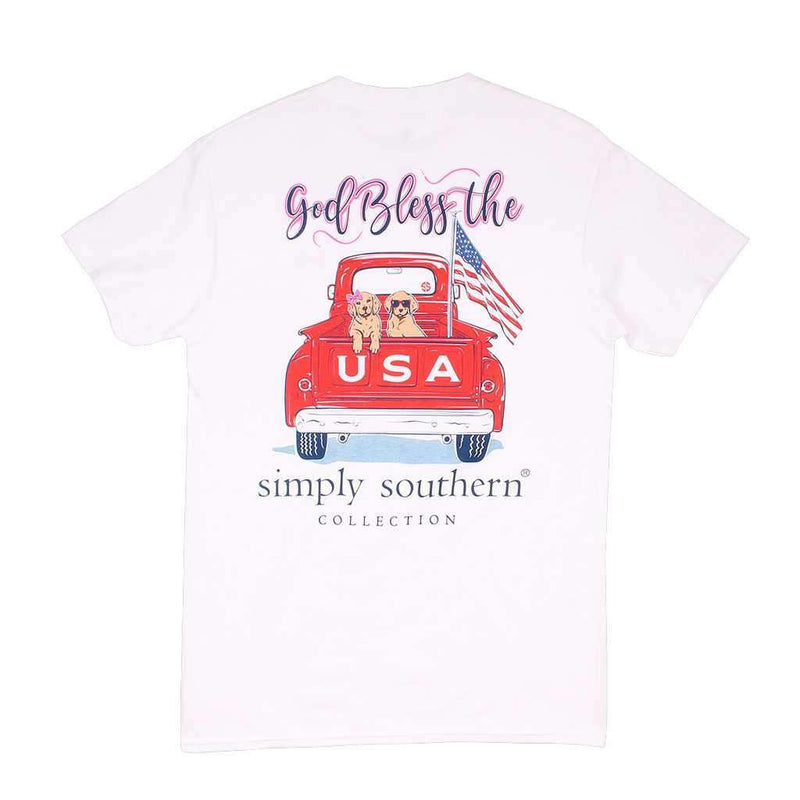 Preppy USA Tee in White by Simply Southern - Country Club Prep