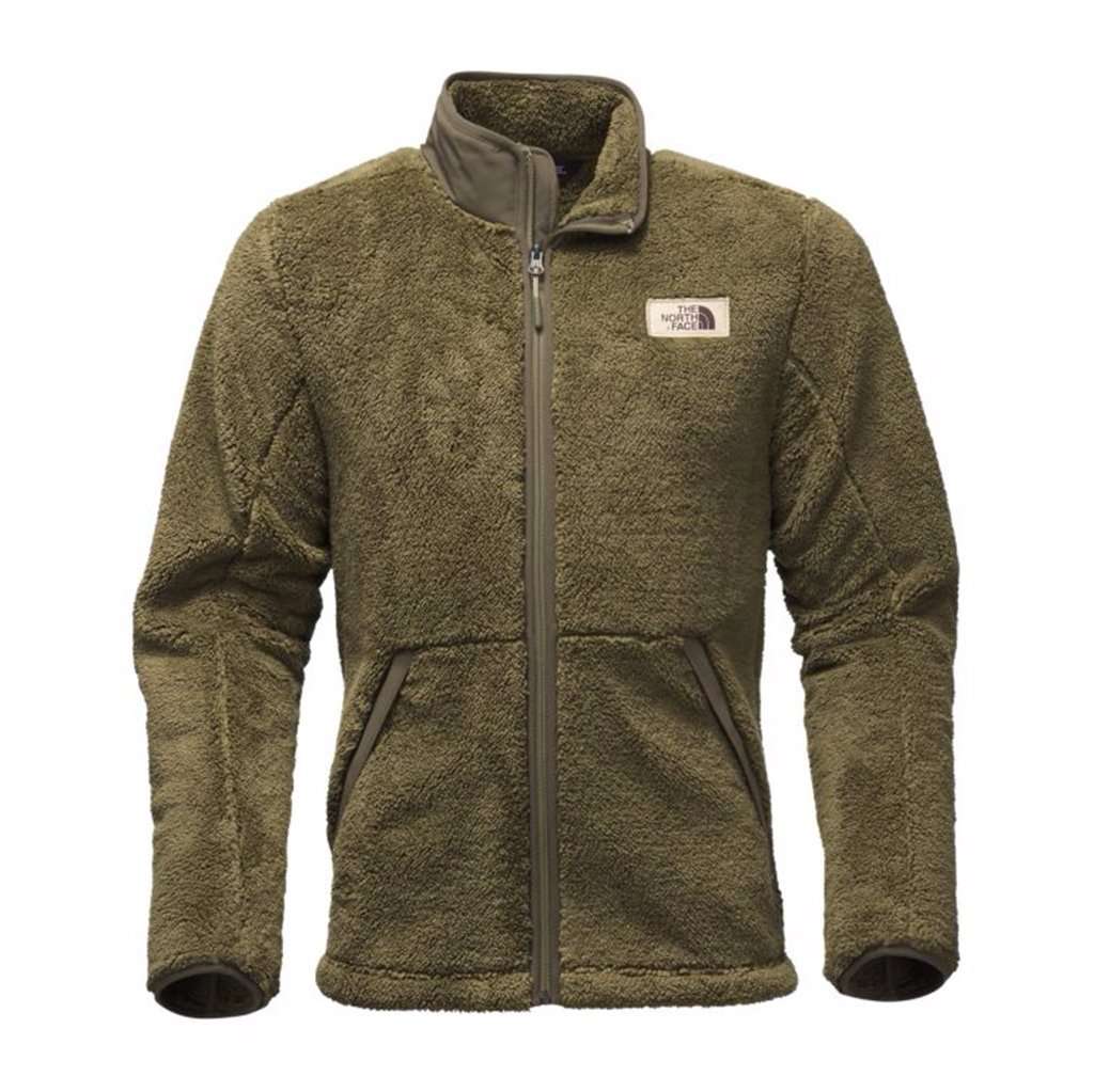 Men's Campshire Full Zip Sherpa Fleece in Burnt Olive Green by The North Face - Country Club Prep