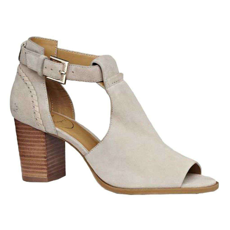 Cameron Suede Open Toe Bootie in Dove Grey by Jack Rogers - Country Club Prep