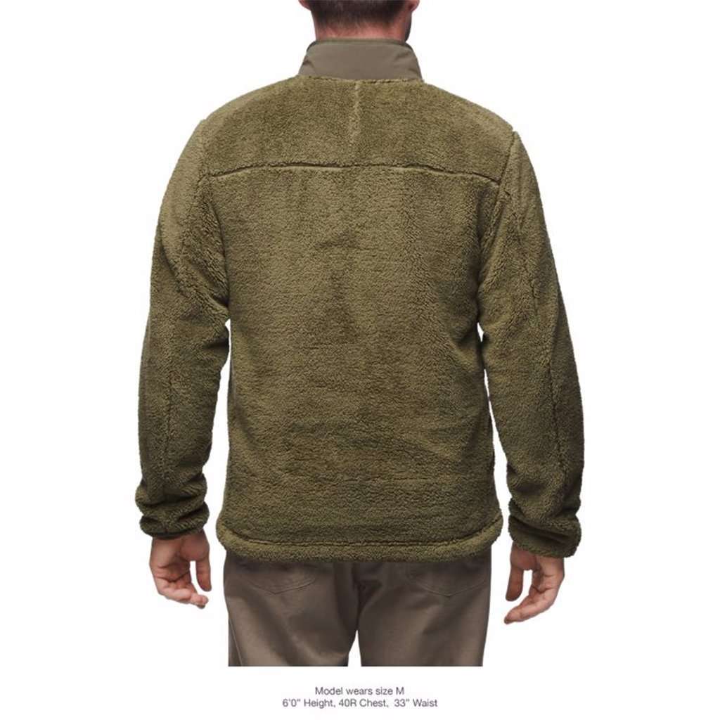Men's Campshire Full Zip Sherpa Fleece in Burnt Olive Green by The North Face - Country Club Prep