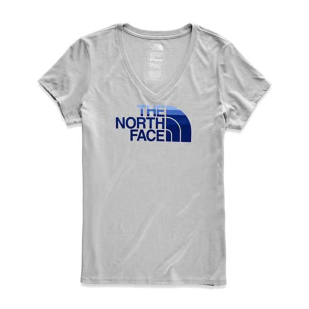 Women's Short Sleeve Half Dome V-Neck Tri-Blend Tee by The North Face - Country Club Prep