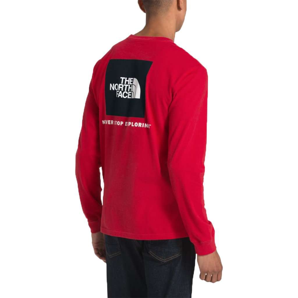 Men's Long Sleeve Red Box Tee by The North Face - Country Club Prep