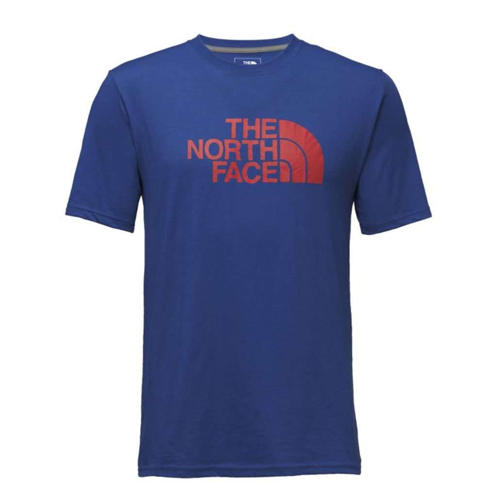 Men's Short Sleeve Bottle Source Logo Tee in Brit Blue by The North Face - Country Club Prep