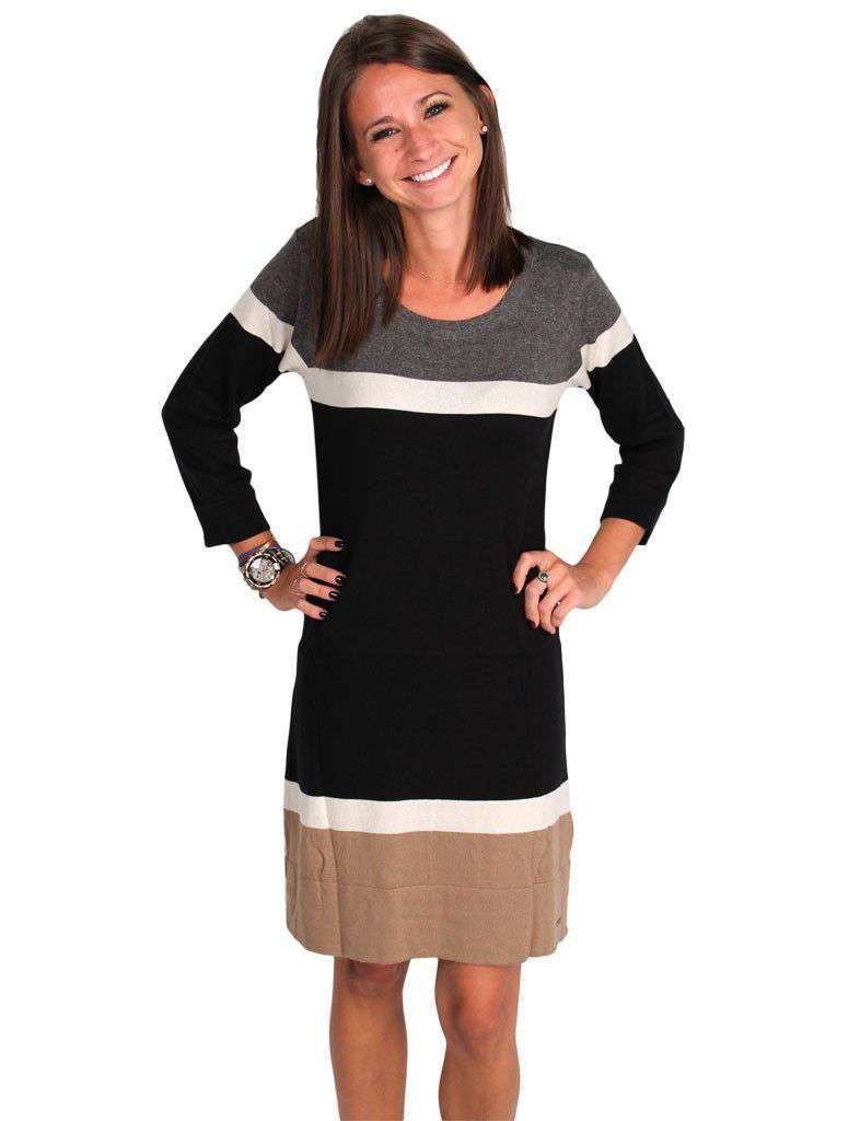 3/4 Charcoal Block Dress by Haltey - Country Club Prep