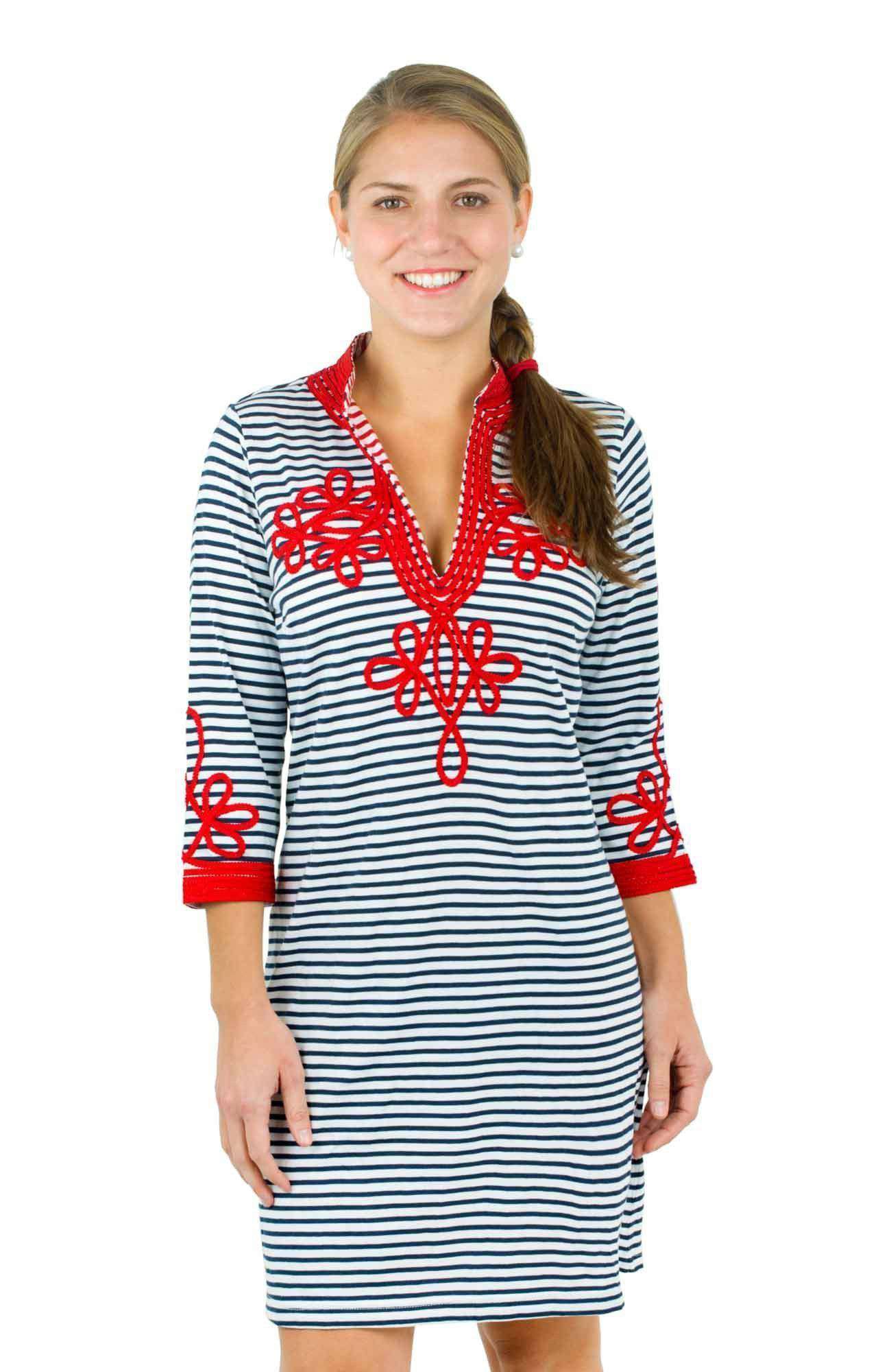 Admiral Tunic Dress in Navy by Gretchen Scott Designs-large – Country Club  Prep