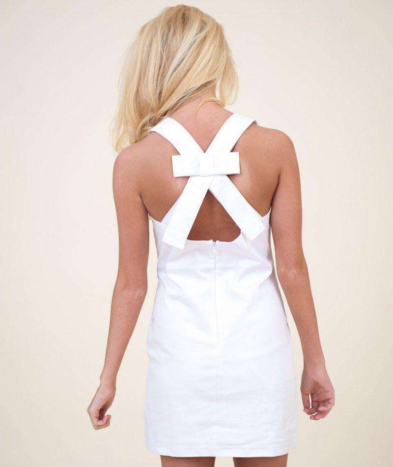Amy Bow Back Dress in White by Tracy Negoshian - Country Club Prep