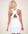 Amy Bow Back Dress in White by Tracy Negoshian - Country Club Prep