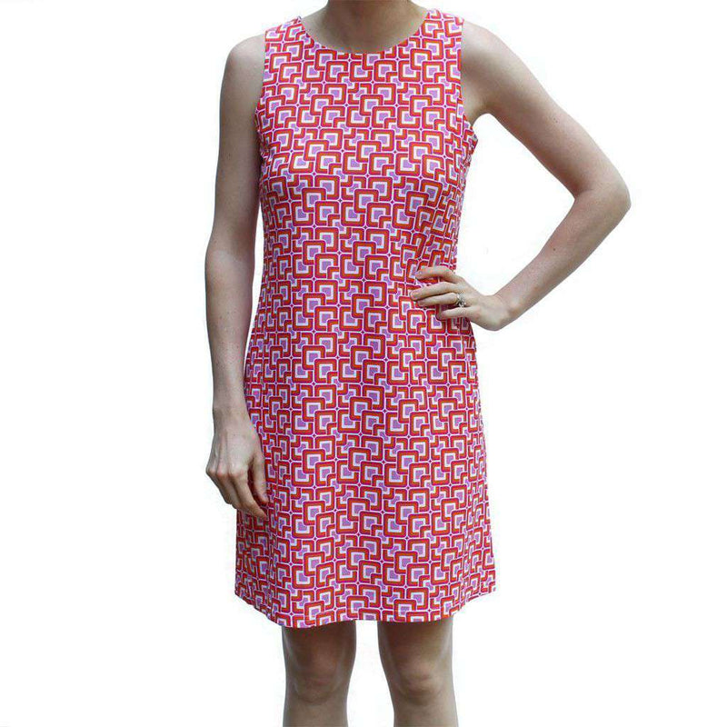 Beth Dress in Mod Square Coral by Jude Connally - Country Club Prep
