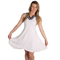 Blaire Swing Dress in White/Navy by Duffield Lane - Country Club Prep