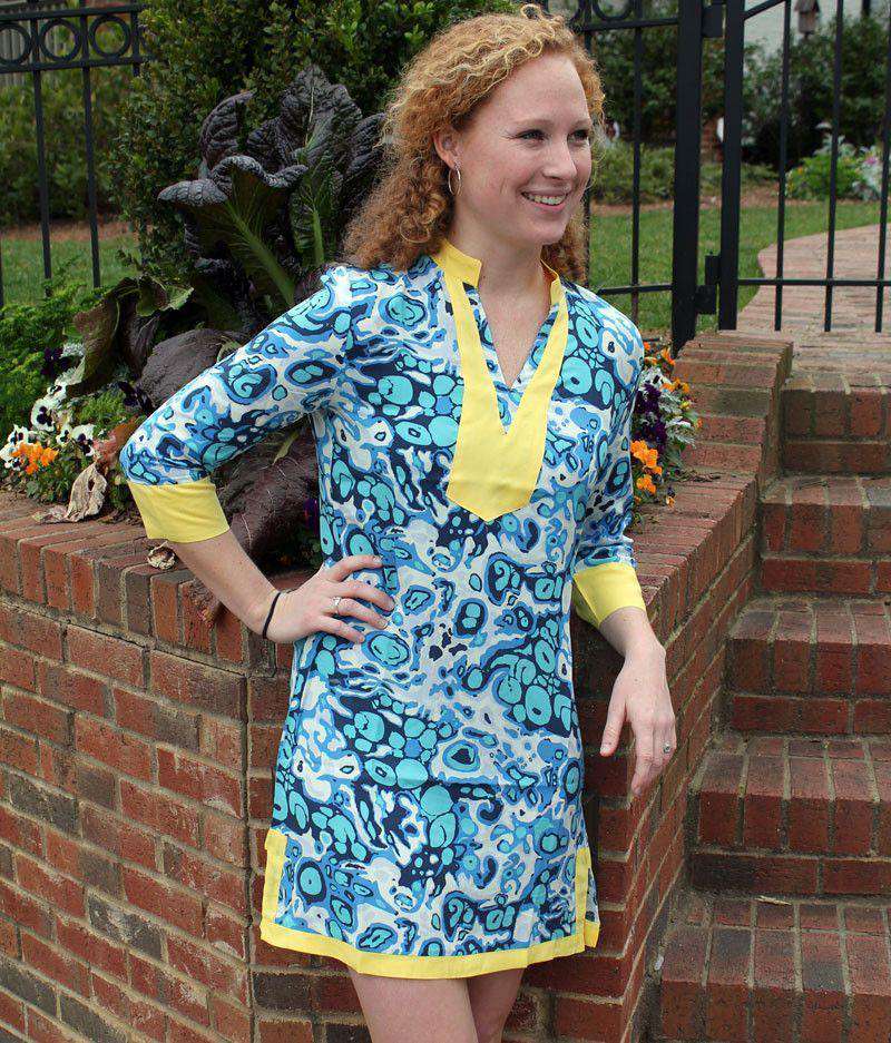Brandi Tunic Dress in Splash Blue by Tracy Negoshian-x-small Country Club Prep Brandi Tunic Dress in Splash Blue by Tracy Negoshian-x-small Country Club Prep