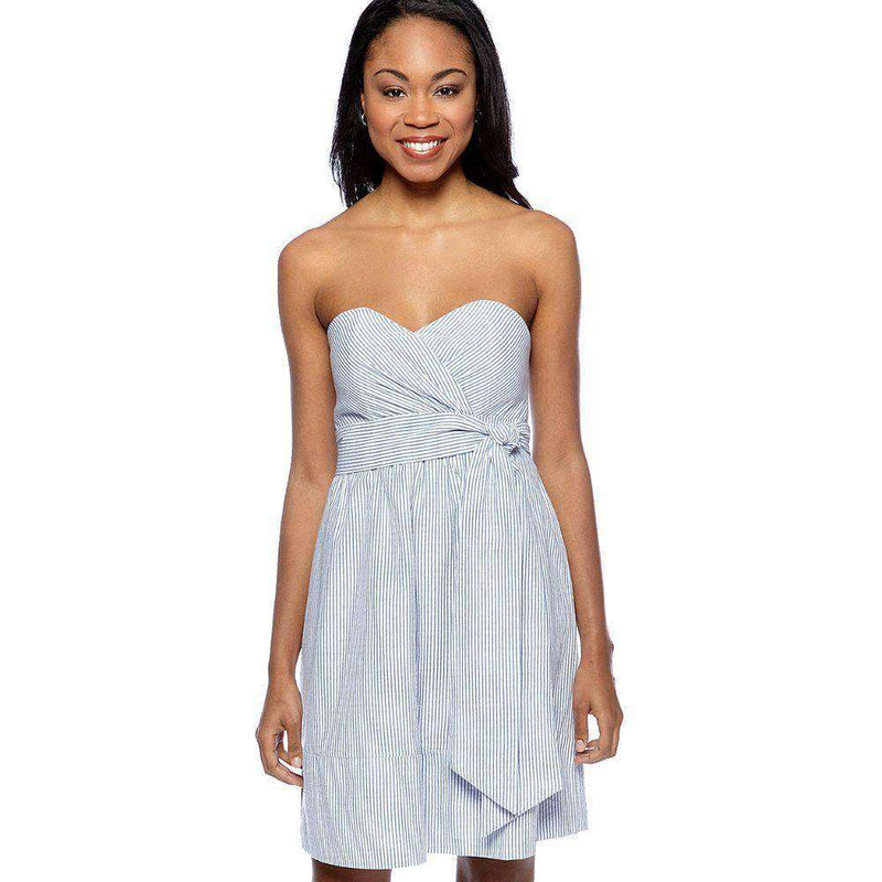 Carolina Seersucker Dress in Blue and White by Southern Frock-0 – Country Club Prep