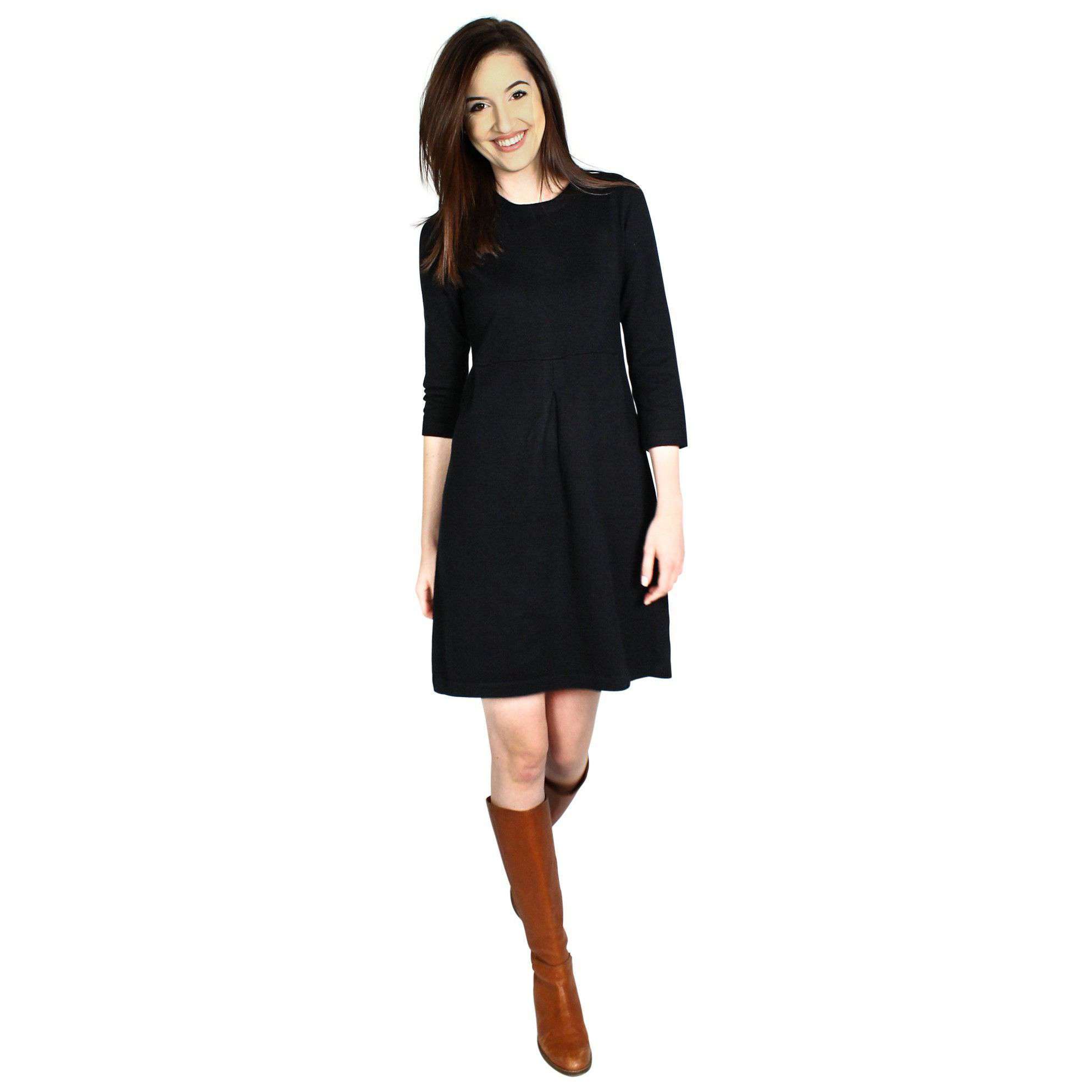 Cashmere Kelly Dress in Black by Tyler Boe - Country Club Prep