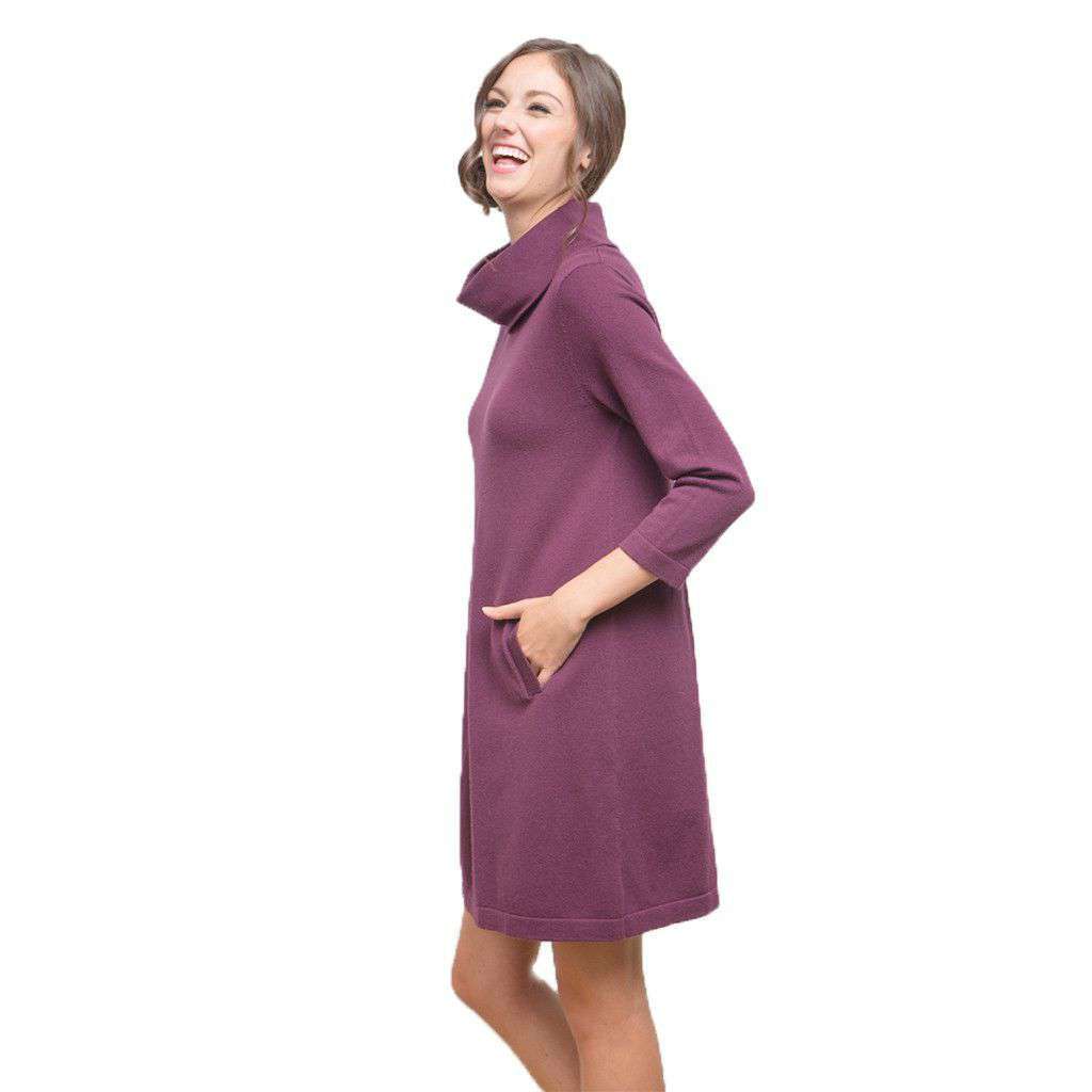 Cashmere Kim Cowl Dress in Bordeaux by Tyler Boe - Country Club Prep