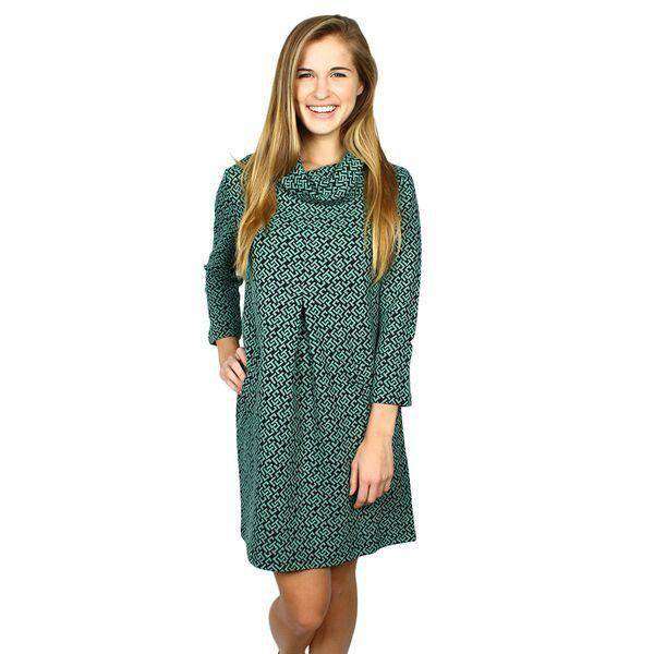 Cashmere Kim Cowl Dress in Greek Key by Tyler Boe - Country Club Prep