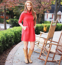 Cashmere Kim Cowl Dress in Ruby by Tyler Boe - Country Club Prep