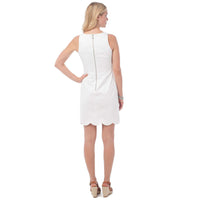 Charleston Scallop Dress in White by Southern Tide - Country Club Prep