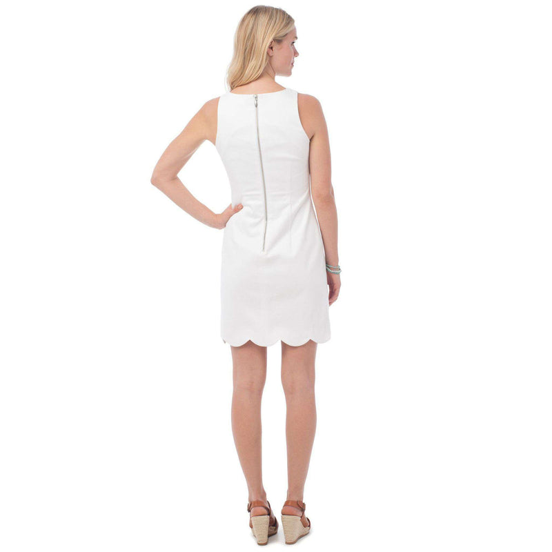 Charleston Scallop Dress in White by Southern Tide - Country Club Prep