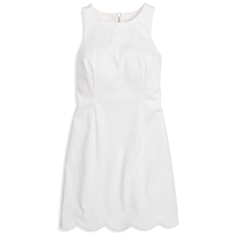 Charleston Scallop Dress in White by Southern Tide - Country Club Prep