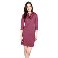 Cotton Skipper 3/4 Sleeve Dress in Pink/Navy Stripe by Just Madras - Country Club Prep