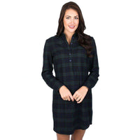 Dakota Plaid Dress in Navy by Lauren James - Country Club Prep