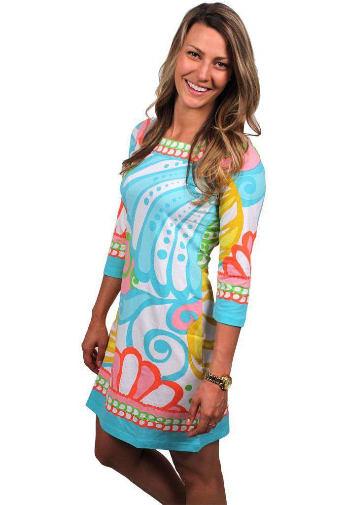Engineered Knit Square Neck Dress in Multicolor by Barbara Gerwit Pink / M