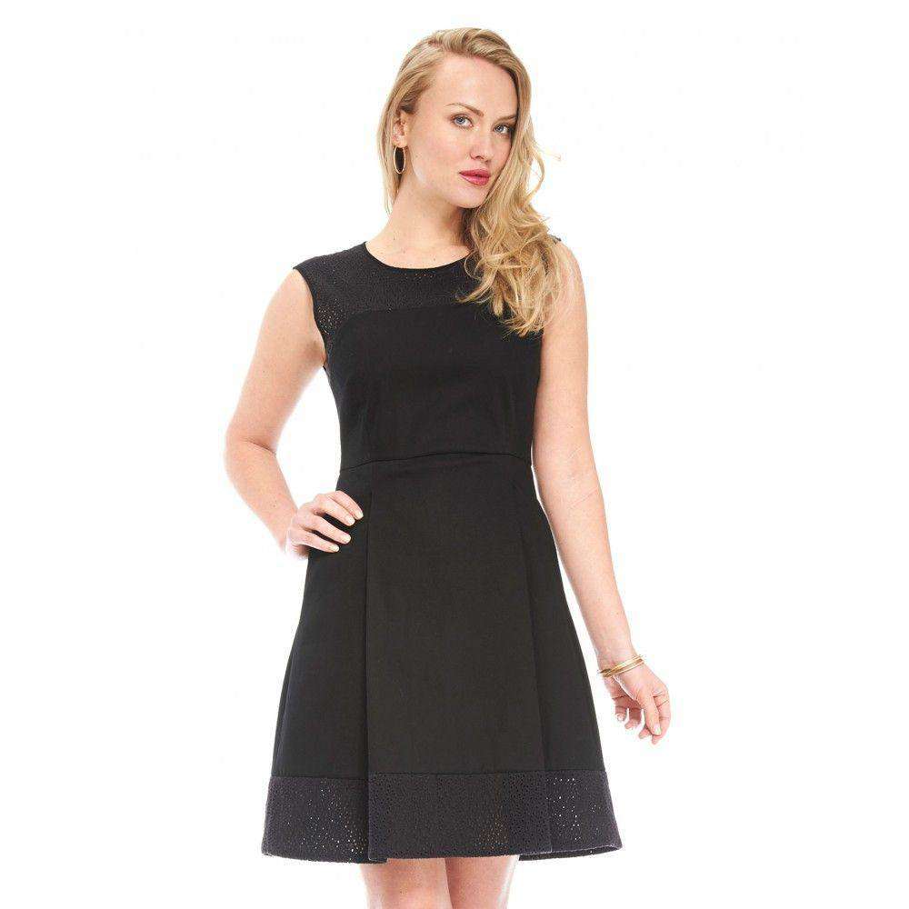 Eyelet Cocktail Dress in Black by Hatley - Country Club Prep