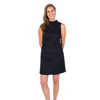 Eyelet Ruffle Dress in Navy by Sail to Sable - Country Club Prep