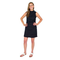 Eyelet Ruffle Dress in Navy by Sail to Sable - Country Club Prep