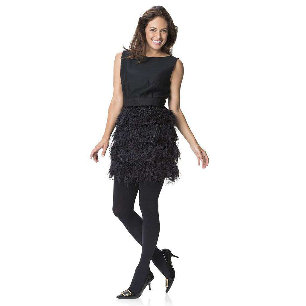 Sail to Sable Festive in Black Feathers Skirt Dress – Country Club Prep