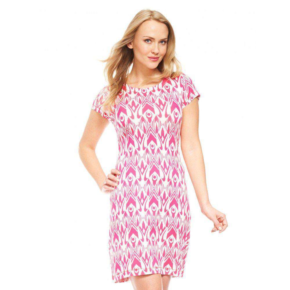 Fuchsia Ikat Tee Shirt Dress by Hatley - Country Club Prep