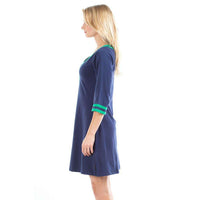 Gabi Dress in Navy/Green by Duffield Lane - Country Club Prep