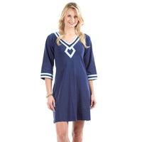 Gabi Dress in Navy/Sky by Duffield Lane - Country Club Prep