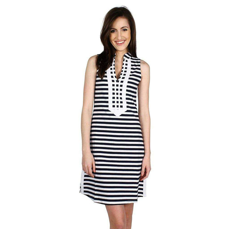 Grace Stripe Dress in Navy/White by Duffield Lane - Country Club Prep