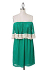 Green Arrow Crochet Strapless Dress in Green by Judith March - Country Club Prep