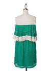 Green Arrow Crochet Strapless Dress in Green by Judith March - Country Club Prep