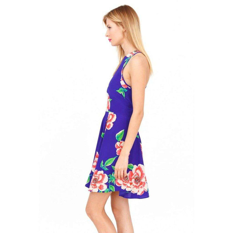 Happy Hour Dress in Dodger Blue Rosebud by Yumi Kim - Country Club Prep