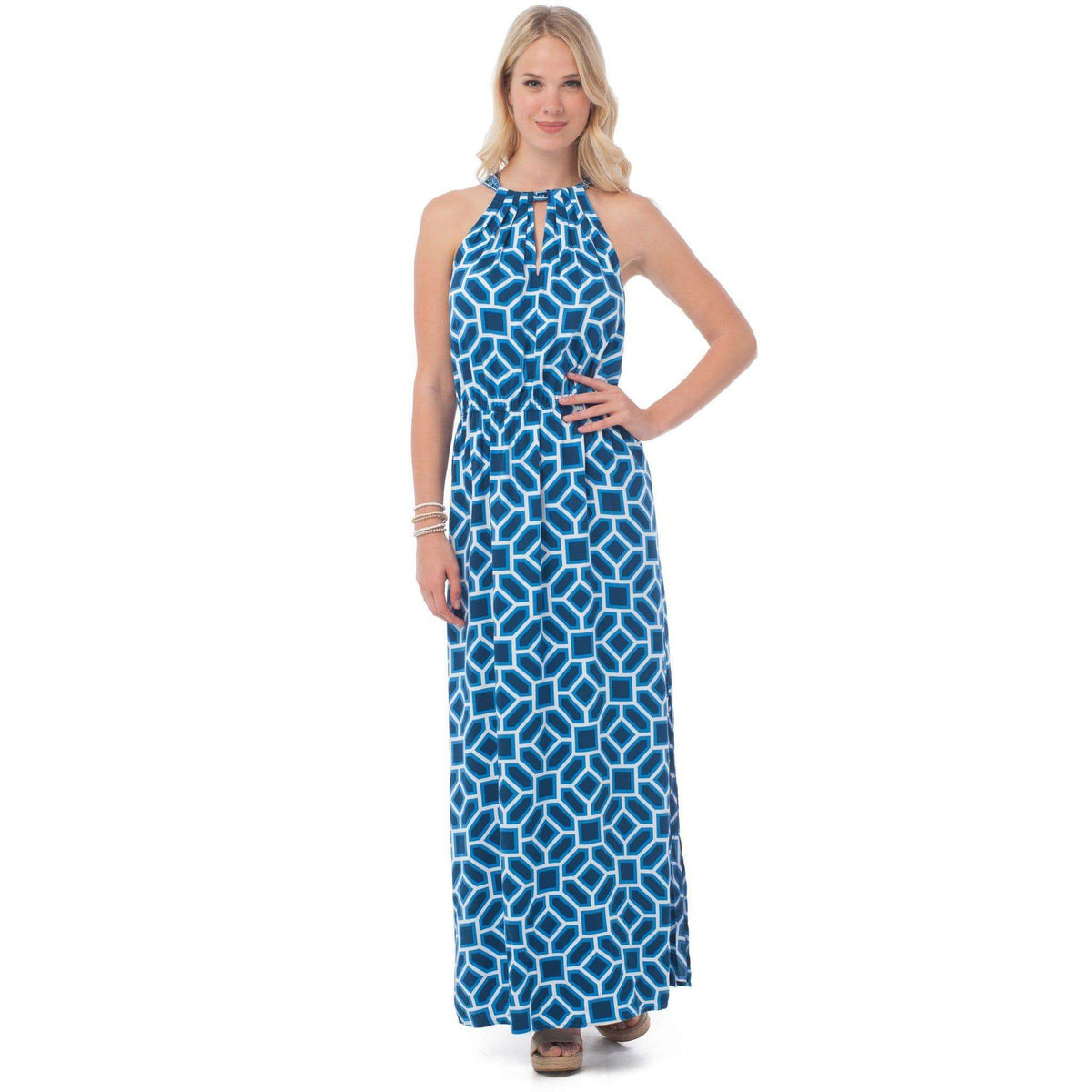 Harper Maxi Dress in Mosaic Print by Southern Tide - Country Club Prep