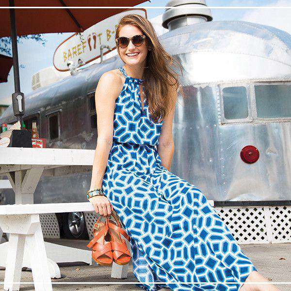 Southern Tide Harper Maxi Dress in Mosaic Print Country Club Prep Southern Tide Harper Maxi Dress in Mosaic Print Country Club Prep