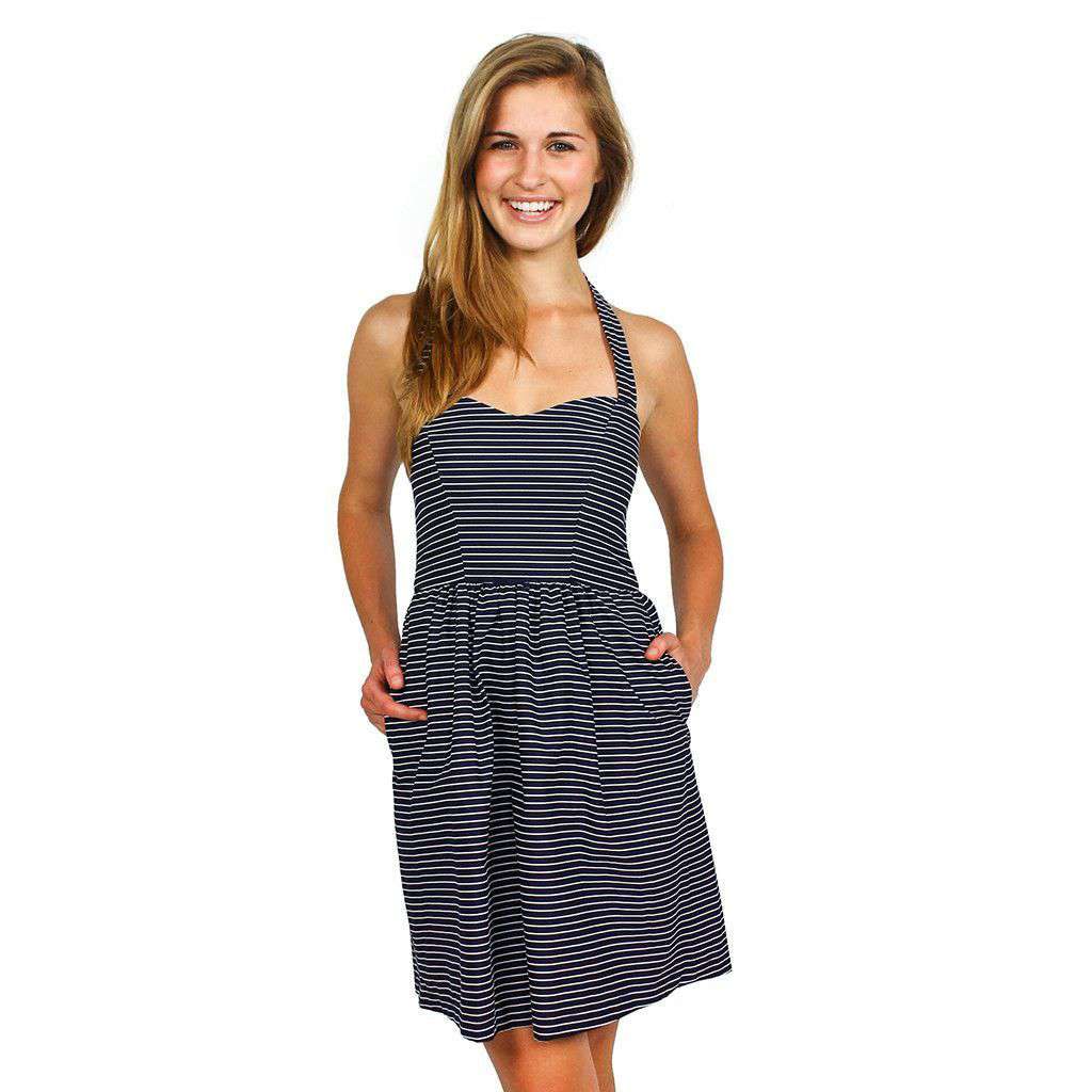 Heather Dress in Collegiate Stripe by Dayton K. - Country Club Prep
