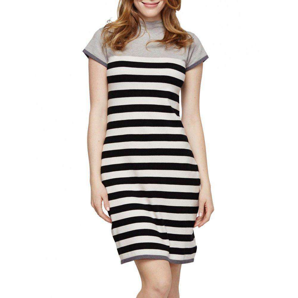 Ivory Strip Dress with Funnel Neck by Hatley - Country Club Prep