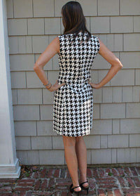 Julia Dress in Houndstooth Black and White by Elizabeth McKay - Country Club Prep