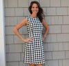 Julia Dress in Houndstooth Black and White by Elizabeth McKay - Country Club Prep