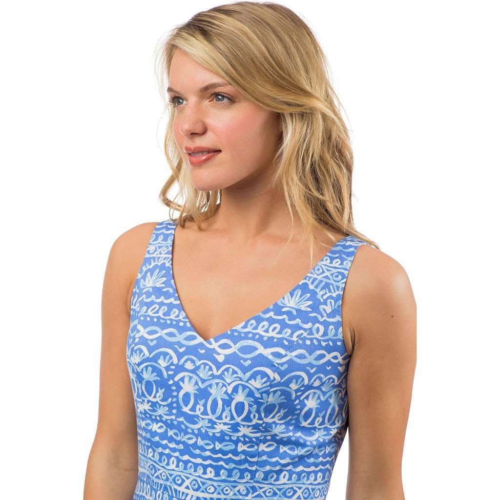 Kiawah Bay Print Dress in Ultramarine by Southern Tide - Country Club Prep