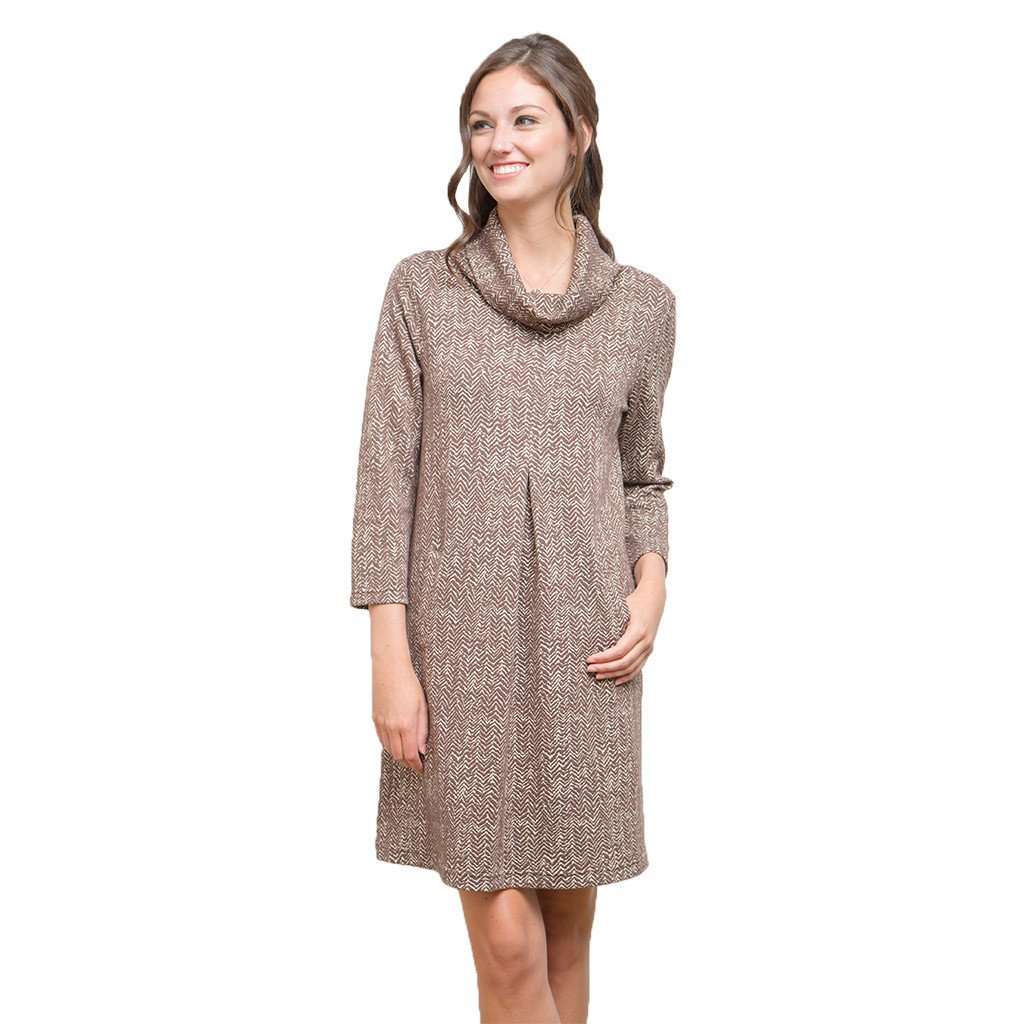 Kim Cowl Dress in Herringbone by Tyler Boe - Country Club Prep