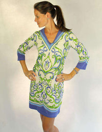 Knit V-neck Dress in Blue by Barbara Gerwit-small Country Club Prep Knit V-neck Dress in Blue by Barbara Gerwit-small Country Club Prep