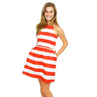 Michelle Dress in Red Stripe by Dayton K. - Country Club Prep