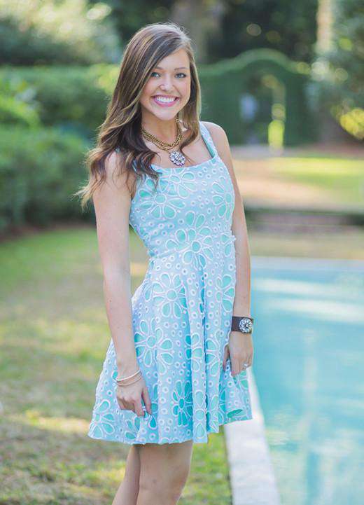 Mint Daisy Eyelet Sundress by Judith March - Country Club Prep