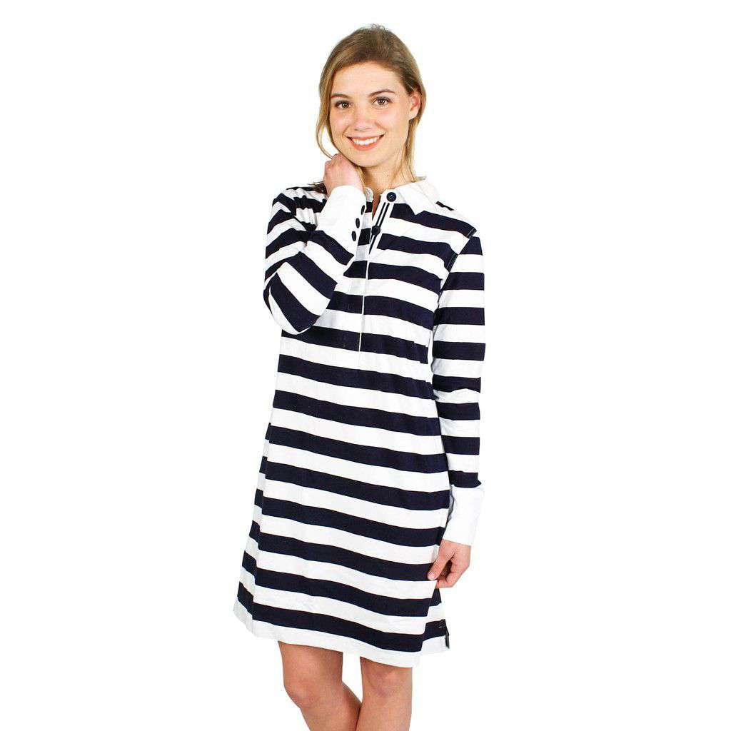 Nattie Rugby Dress in Midnight and White by Tyler Boe - Country Club Prep