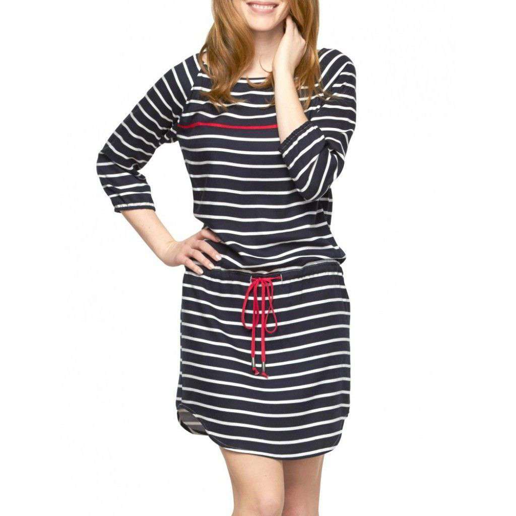 Nautical Stripe Cinch Waist Dress by Hatley - Country Club Prep